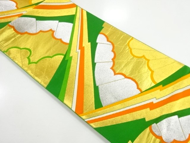 JAPANESE KIMONO / ANTIQUE FUKURO OBI / SILK / WOVEN FAN
